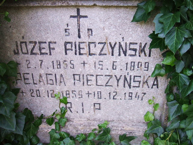 Józef Pieczyński 1855 Ostrów Wielkopolski - Grobonet - Wyszukiwarka osób pochowanych