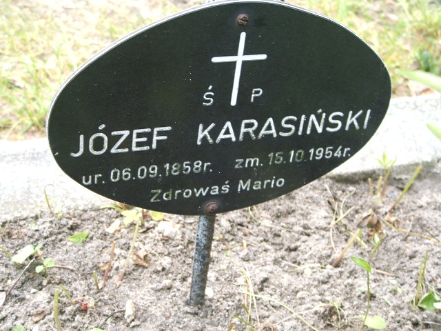 Józef Karasiński 1858 Ostrów Wielkopolski - Grobonet - Wyszukiwarka osób pochowanych