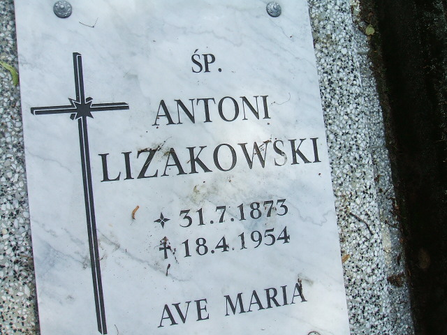 Antoni Lizakowski 1873 Ostrów Wielkopolski - Grobonet - Wyszukiwarka osób pochowanych