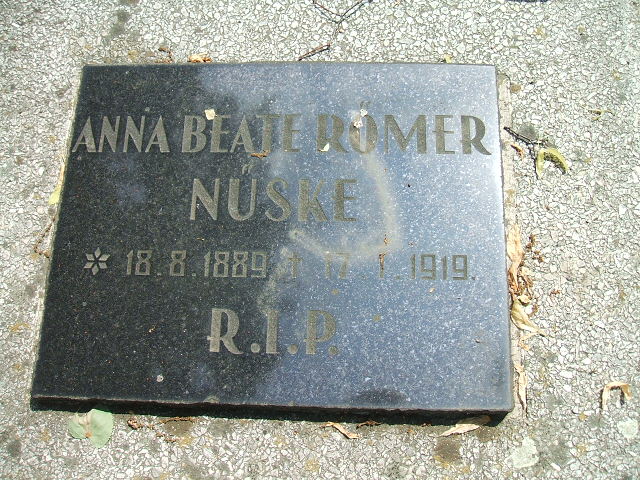 Anna Beate Romer Nuske 1889 Ostrów Wielkopolski - Grobonet - Wyszukiwarka osób pochowanych