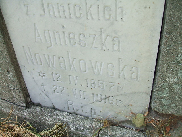 Agnieszka Nowakowska 1857 Ostrów Wielkopolski - Grobonet - Wyszukiwarka osób pochowanych