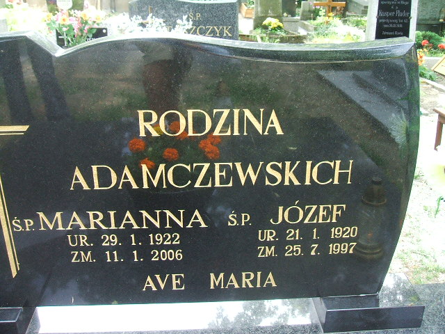 Marianna Adamczewska 1922 Ostrów Wielkopolski - Grobonet - Wyszukiwarka osób pochowanych