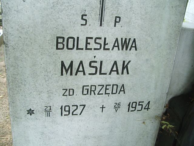 Bolesława Maślak 1927 Ostrów Wielkopolski - Grobonet - Wyszukiwarka osób pochowanych