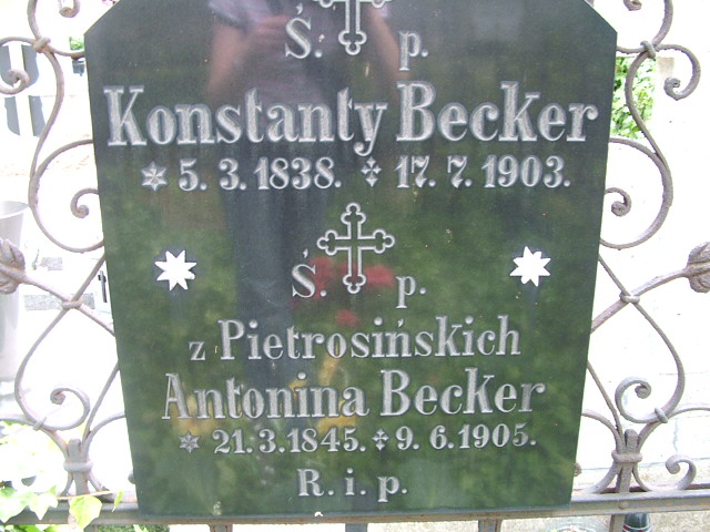 Konstanty Becker 1838 Ostrów Wielkopolski - Grobonet - Wyszukiwarka osób pochowanych